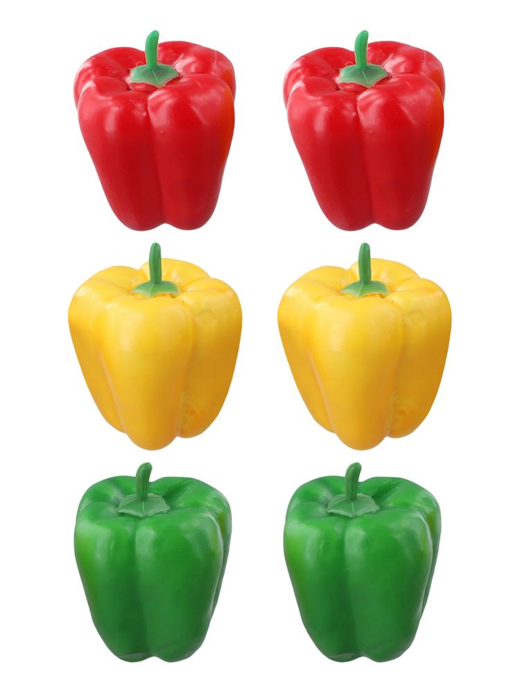 Realistic 6 Pcs Artificial Chili Peppers Simulation Chili Artificial Pepper Fake Vegetables Decoration For Home Kitchen Wall
