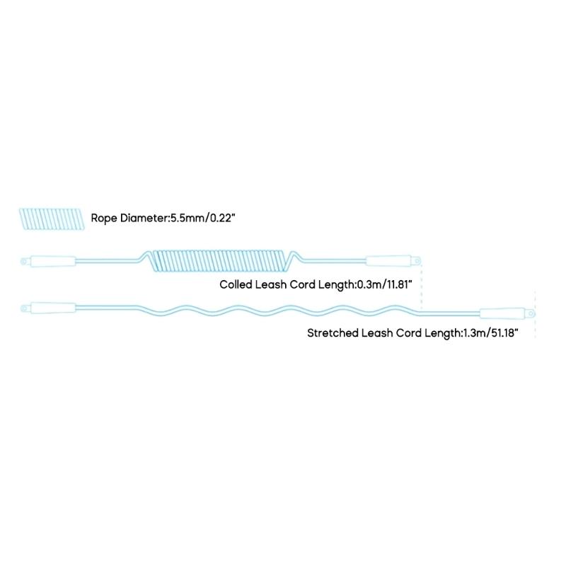 Coiled SUP Leash Coiled Paddle Board Leashes Thick Wrist Strap Stand-up Paddleboards Hand Rope for Longboards Surfboard