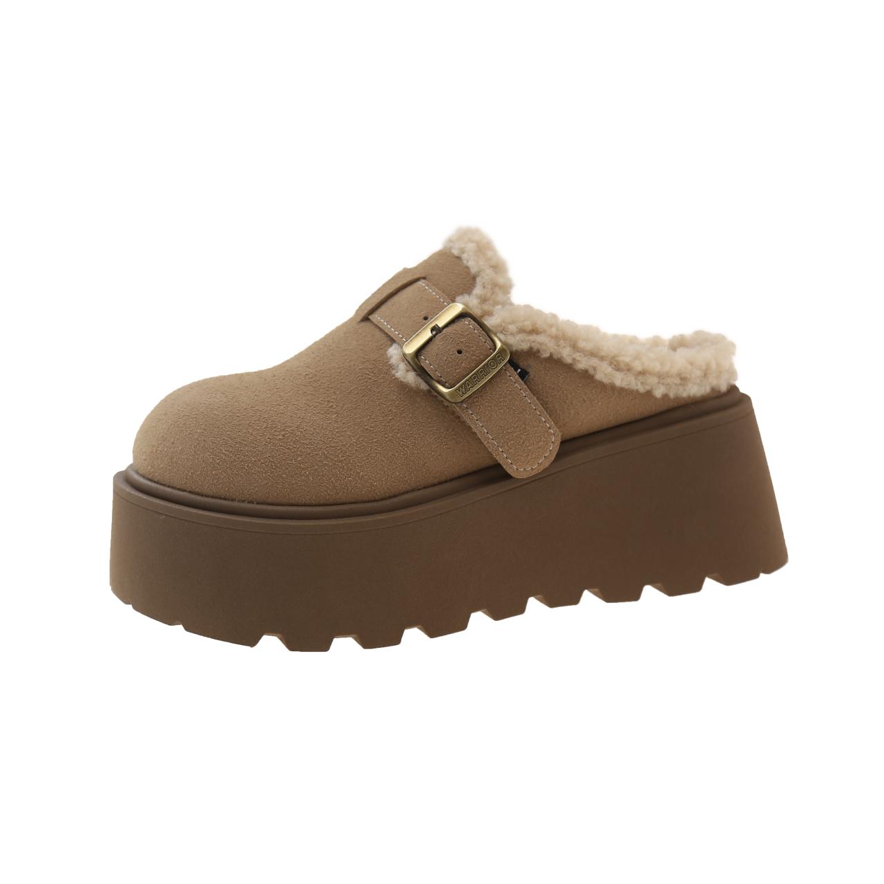 

Наденьте однотонные неглубокие современные тапочки зимние уличные туфли на среднем каблуке 2024 года высокого качества женские туфли на плоской подошве с лаконичными женскими тапочками 35