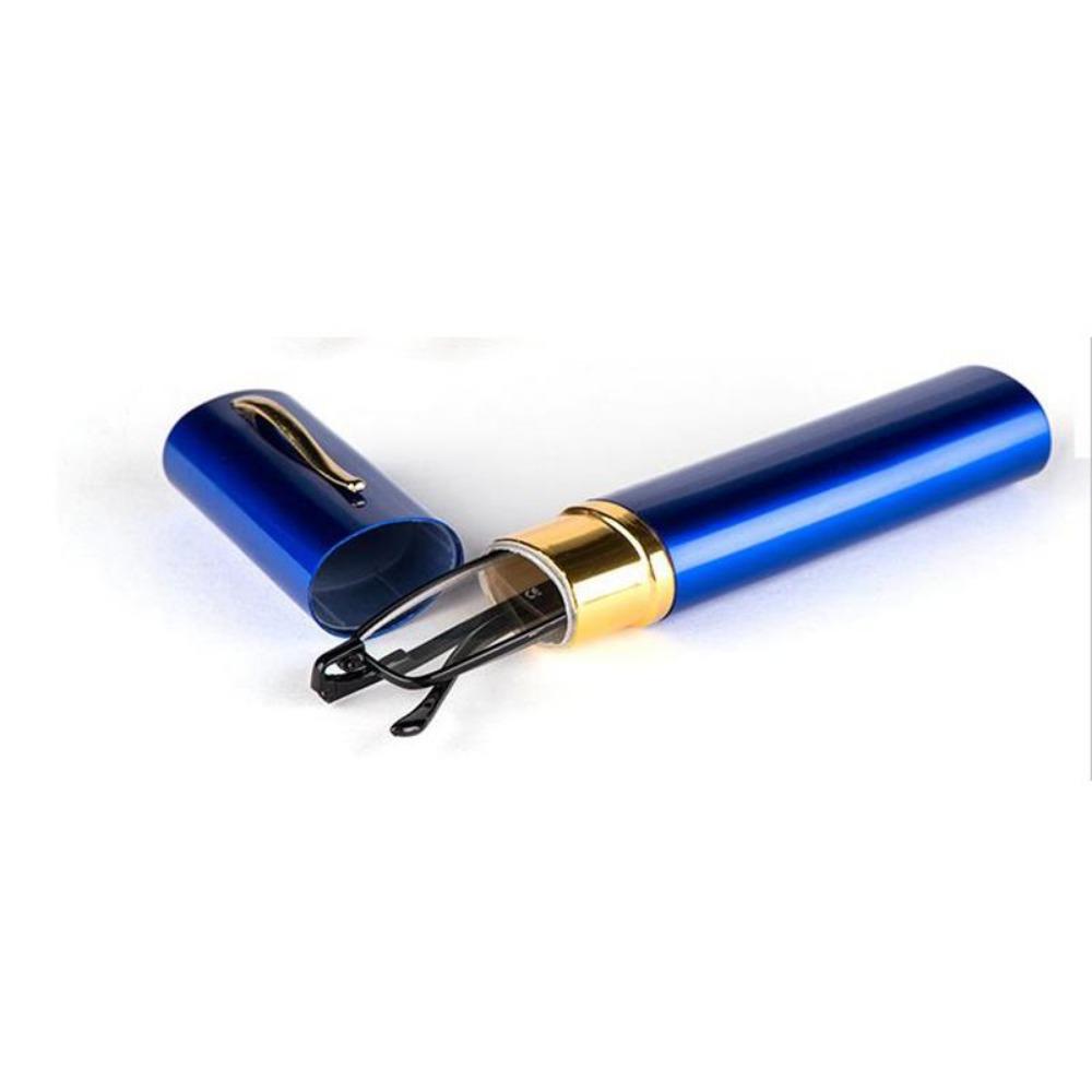 Eso Vision Mini Occhiali da Lettura Donna e Uomo Tubo Extra Piccoli Metallo Lettori Occhiali Nero Rosa con Custodia Penna Donna Uomo