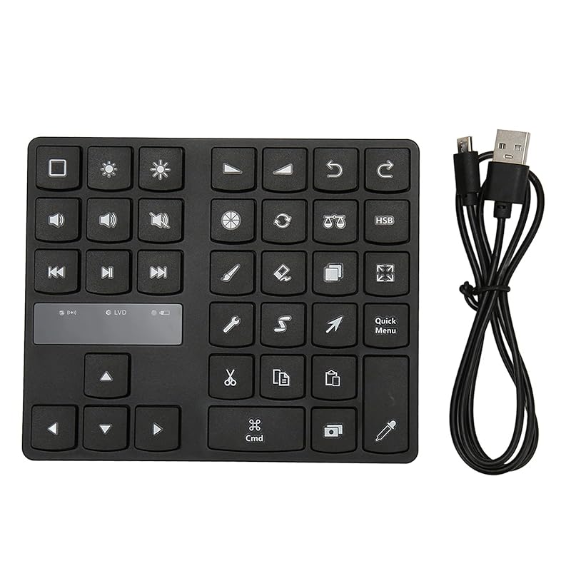 

Atyhao left hand device one handed keyboard Bluetooth compatible Procreate compatible For IOS/MAC wireless Improve work efficiency illustration image
