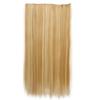 Extensiones de cabello sintético largo y liso con 5 clips, resistente al calor, para uso diario.