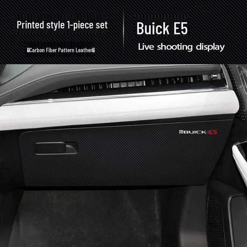 Buick E5 Door Kick Mats: Carbon Fiber Passenger Seat Protection Stickers.