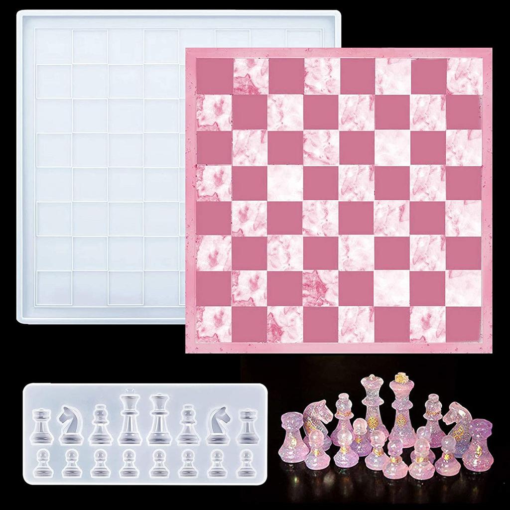 Chess Board Silicone Mold DIY Epoxy Casting Chess Mold For DIY Crafts Crystal Epoxy Chessboard Mold Drop Shipping Wholesale