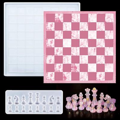 Stampo in Silicone per Scacchiera Stampo per Colata in Resina Epossidica Fai da Te per Artigianato Fai da Te Stampo per Scacchiera in Resina Epossidica Cristallina Dropshipping Vendita all'Ingrosso