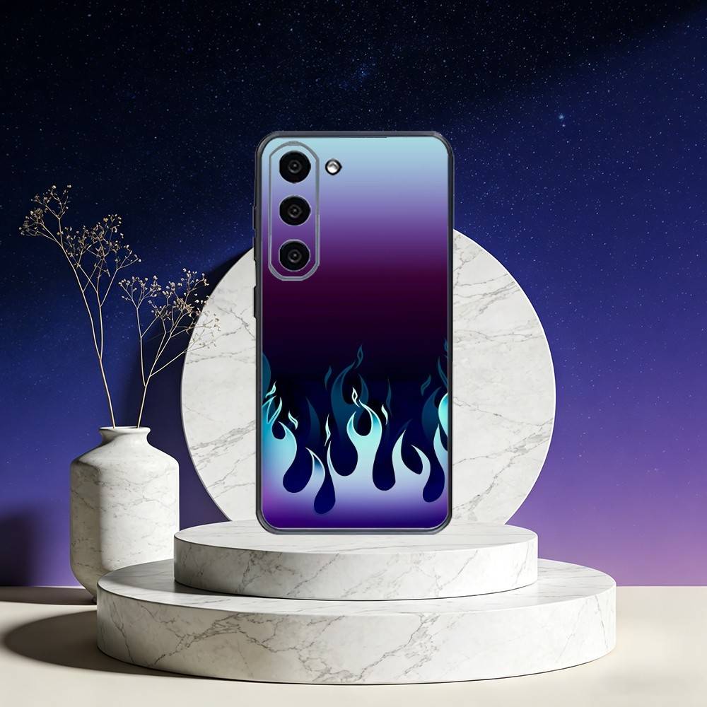 COOL Flame Phone Case For Samsung Galaxy A73,A72,A71,A70,A53,A52,A51,Others Soft Black Cover