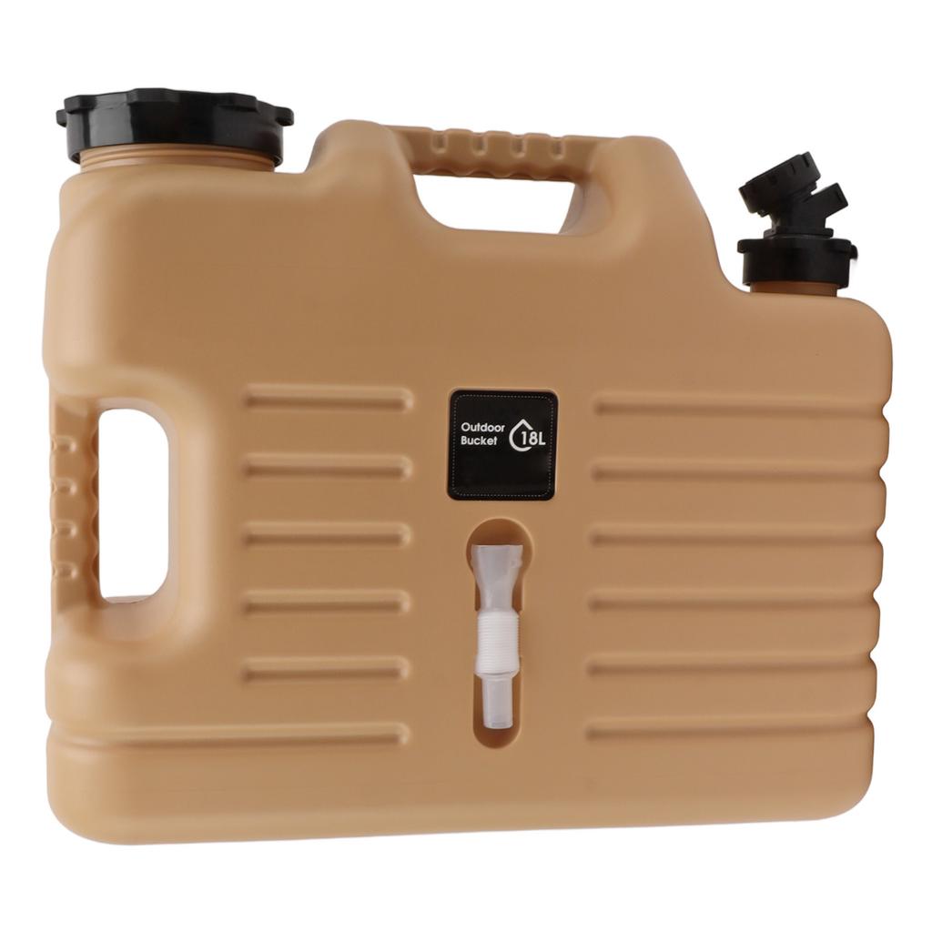 18L Storage Bucket Outdoor Camping Water Container with Outlet Valve and Sealing Cover