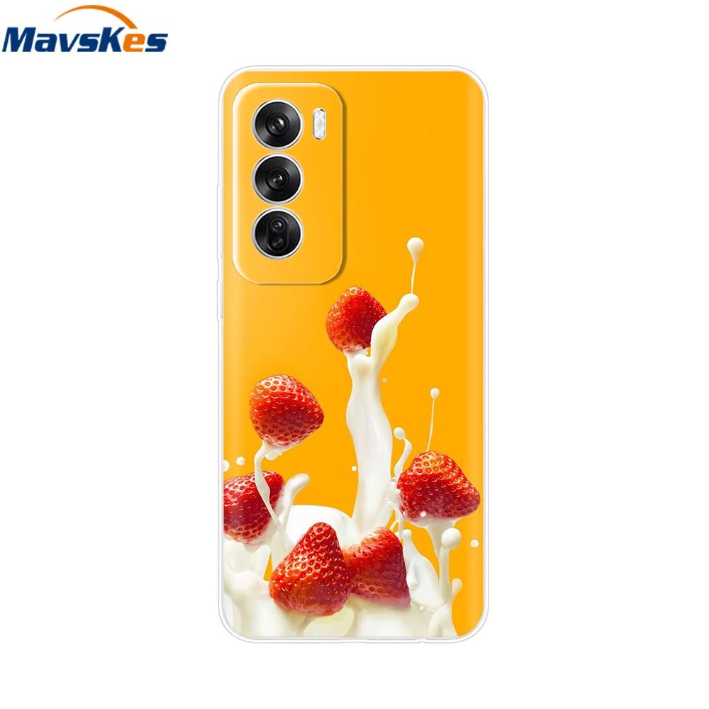 OPPO Reno 12 Pro 5G Case Fashion Flower Silicone Phone Case For OPPO Reno 12 Cover Reno12 Pro Bumper 2024 Soft Black TPU Fundas