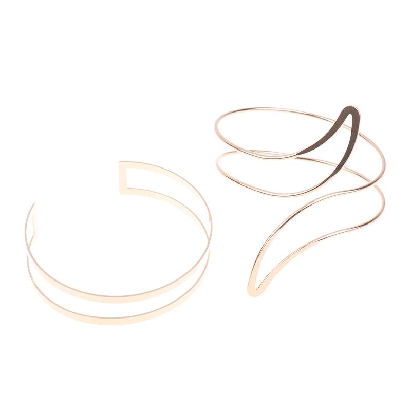 Upper Arm Bracelet Metal Coil Swirl Spiral Shape Armband Cuff Gold Silver Color Arm Bangle Armlet Adjustable For Women Girl