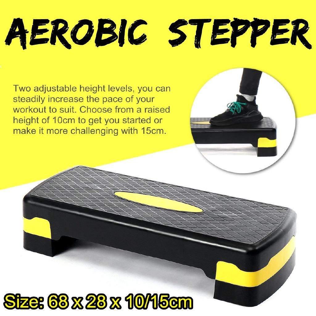 Non-slip Cardio Yoga Pedal Stepper Adjustable Fitness Aerobic Step Workout Exercise Fitness Aerobic Step Equipment 68 x 28 x 15 cm