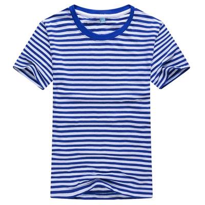 Zirunking 2021 New Navy T-shirt Blue and White Striped Unisex  Short Sleeve Korean Style Summer Vintage Navy T-shirts Tshirt Cotton Tees ZKNAVY