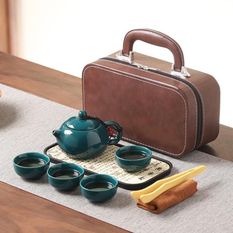 Luxury Travel Tea Set: Quick Pot with Four Cups – Perfect Customer Souvenir for Company Events
