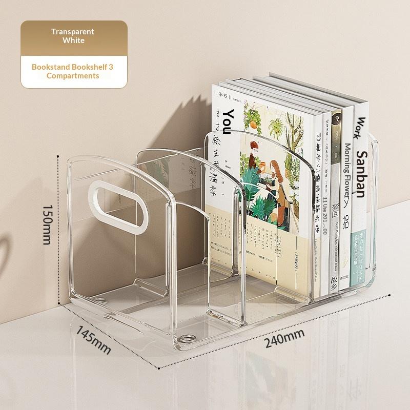 4-Fächer Klarer Acryl-Aktenordner Schreibtisch-Magazinhalter Mit Griff Für Büro Zuhause
