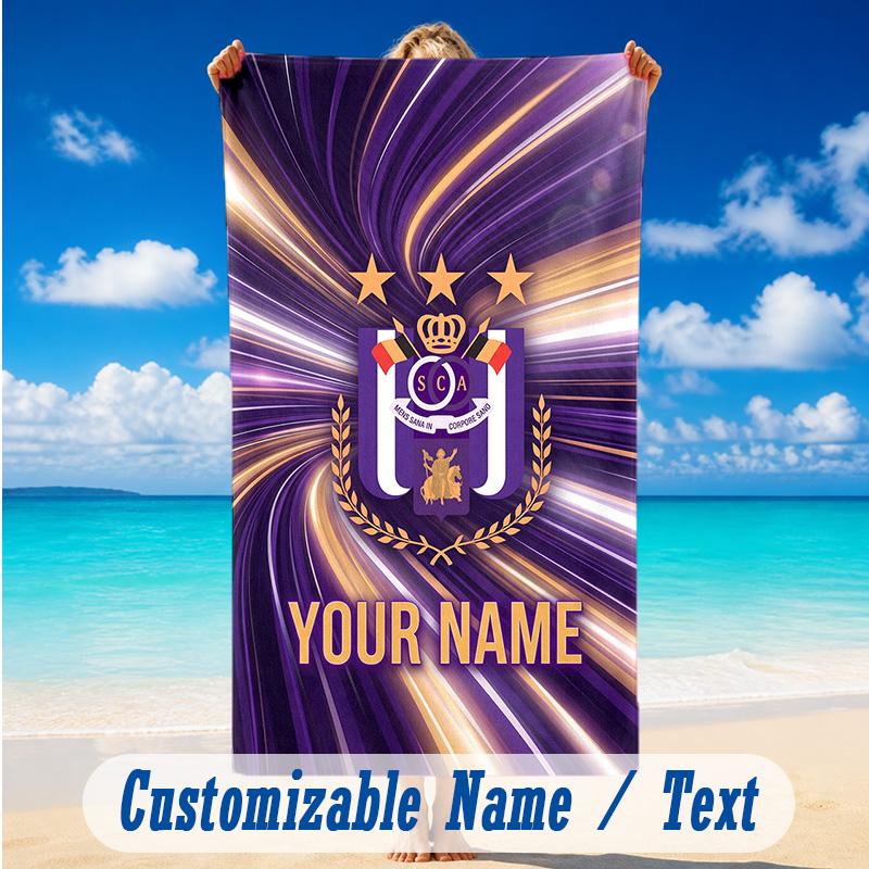 Beach Towel Custom Name Text, Quick Dry Large Towel For Beach HomeAnderlecht FC