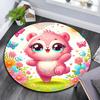 1pc Soft, Absorbent & Non Slip Pink Bear Round Rug Soft Circle Rug for Living Room & Bedroom Decor, Chair Mats, and Unforgettable Home Gifts