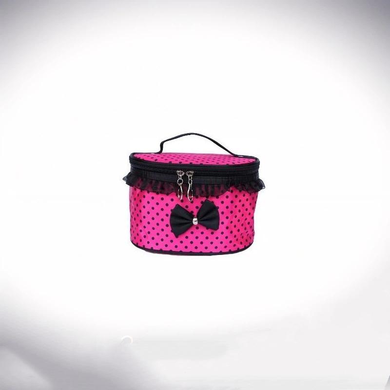 1Pcs Dot Bowknot Women Lace Patchwork Organizer Bag Makeup Cases Female Lace Cosmetic Bag Waterproof Cosmetic Pouch Home