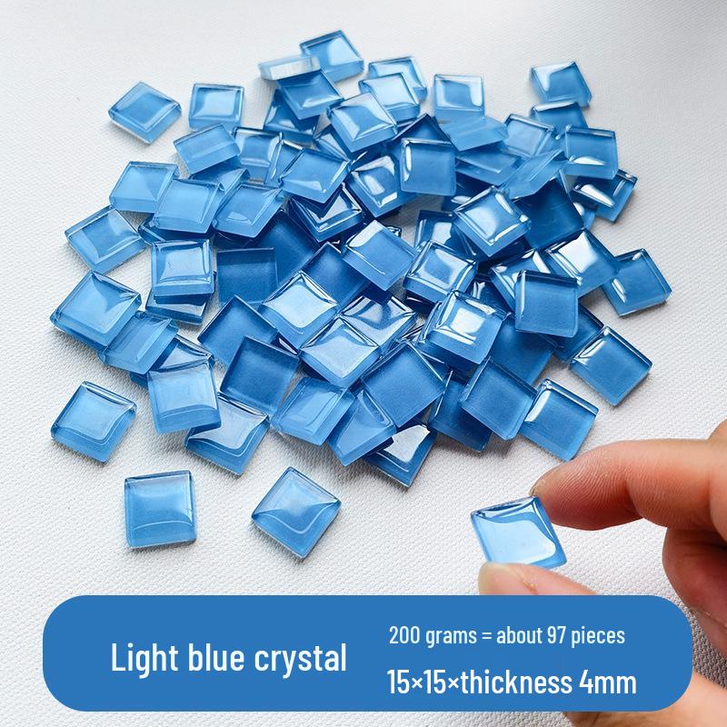 200g 1,5cm Transluzent 15mm Kristallmosaik DIY Handgemacht Buntes Glas Schnittpapier
