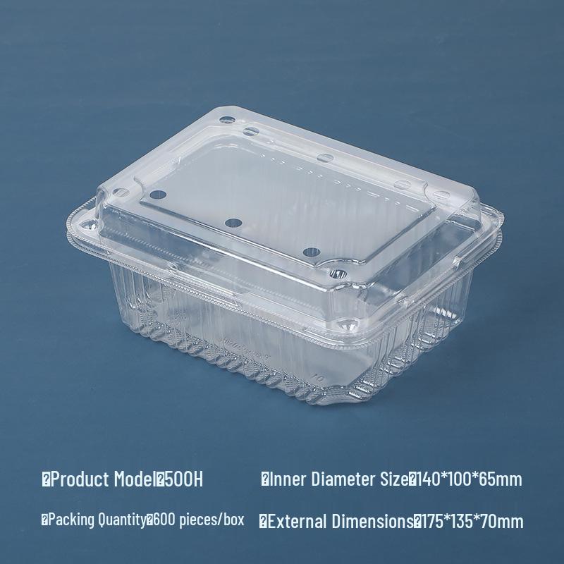 Transparent Disposable Fruit Box with Lid – Food-Grade Plastic, Rectangular, Sturdy for Takeaway, Ideal for Strawberries or Cut Fruit