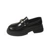 2025 New Women's Shoes British Style Camellia Loafers Student Muffin Thick Heel Platform Single Shoes Round Head One Pedal