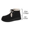 Fashion Retro Fleece Thick Warm Ankle Boots Women Lace Up Platform Snow Boots Woman Winter Pu Leather Short Plush Booties Female