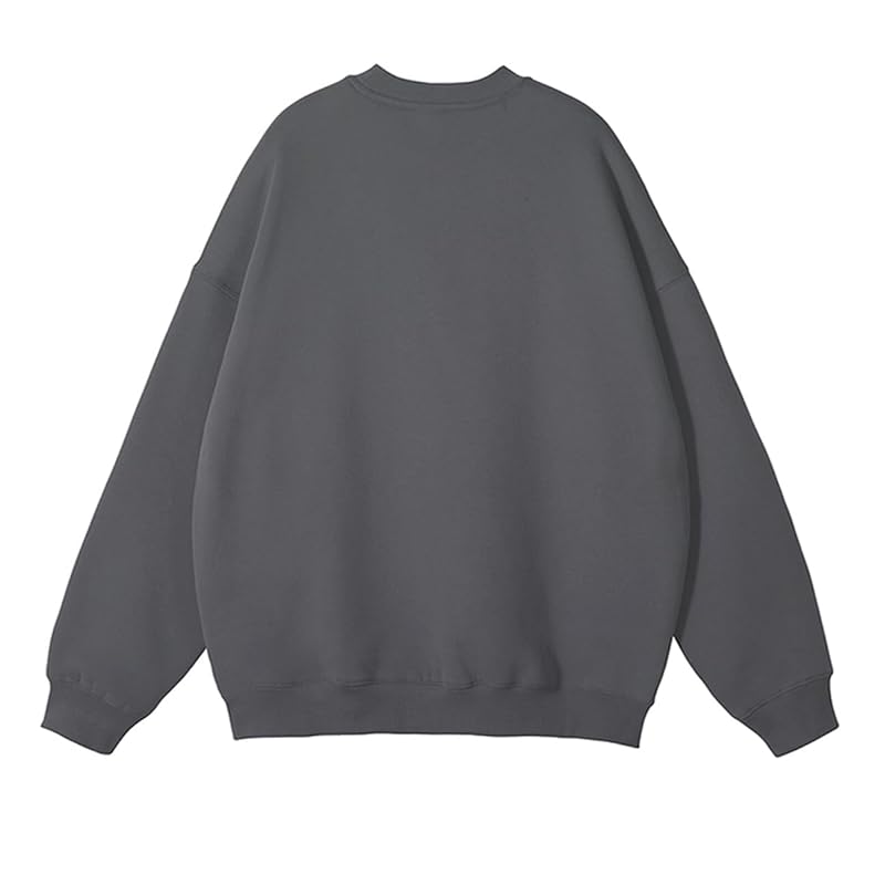[EASTEMPO] ladies trainer spring long sleeve Relaxing Plain color Fashionable casual cute large size (JP, alphabet, M, dark gray)