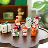Miniature Snowman Reindeer Table Ornament Blown Glass Craft Christmas Figurine For Festives Season Decorating Accessory