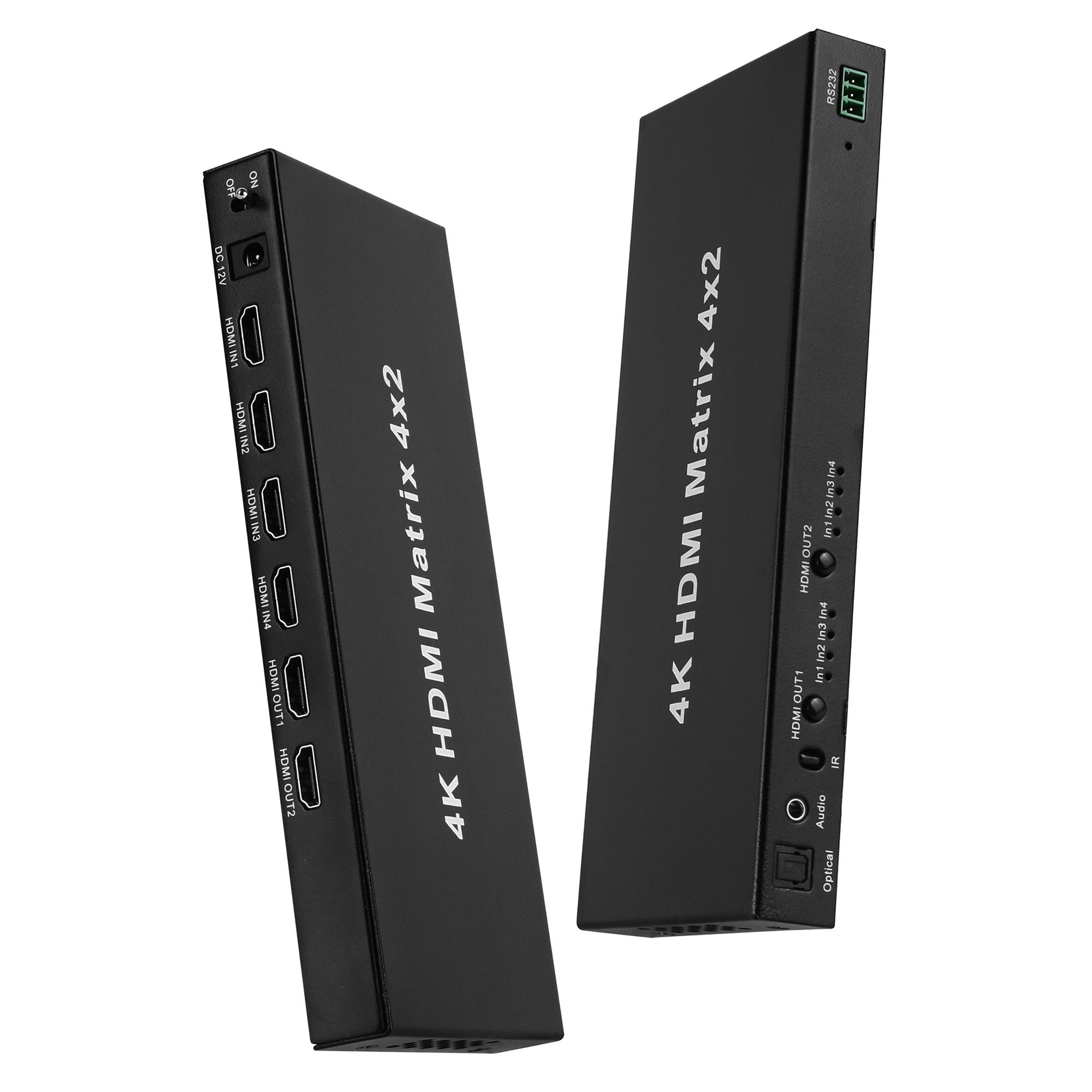 

MEASY MT4342 HDMI Matrix 4 In 2 Out Splitter 4K 30Hz HD Video HDMI Switcher EU Plug