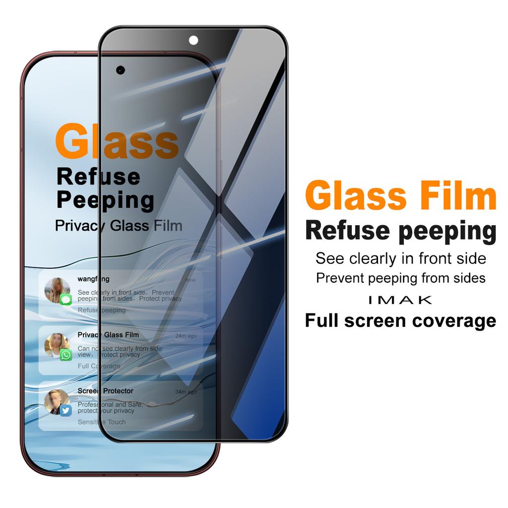 For Vivo V70 Elite 5G Glass IMAK 3D Curved Privacy Tempered Glass Full Screen Coverage Film
