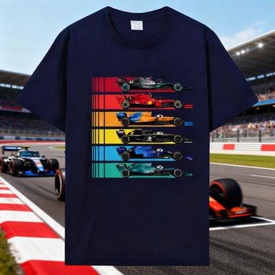 Herren T-Shirts F1 Racing Mode Autos Prints Vintage Baumwoll T-Shirt Top