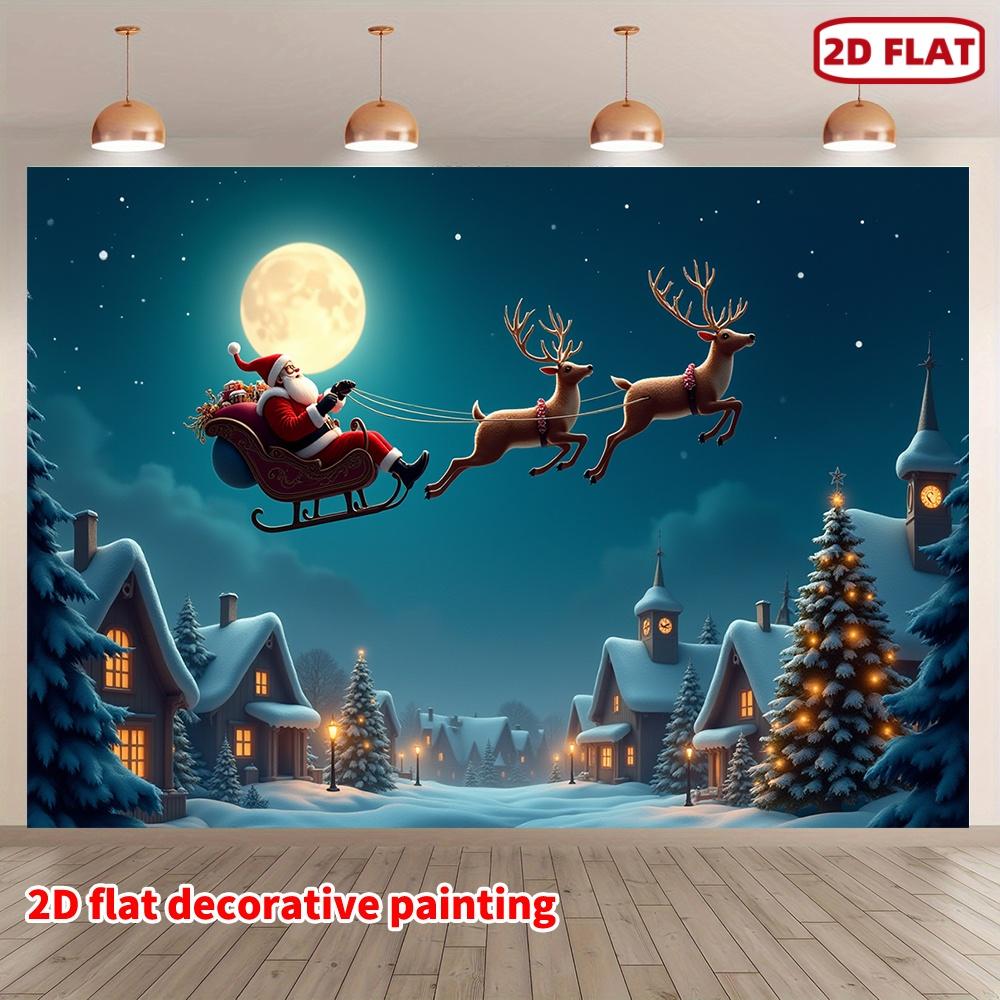 1Pcs Christmas Village Santa Decoration Background Winter Backdrop Decorations For Photo Studio Photo Booth Christams Party
