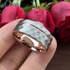 8MM Hammer Wedding Band For Men Women Multi-Faceted Brushed Offset Grooved Finish Nice Gift Jewelry Comfort Fit