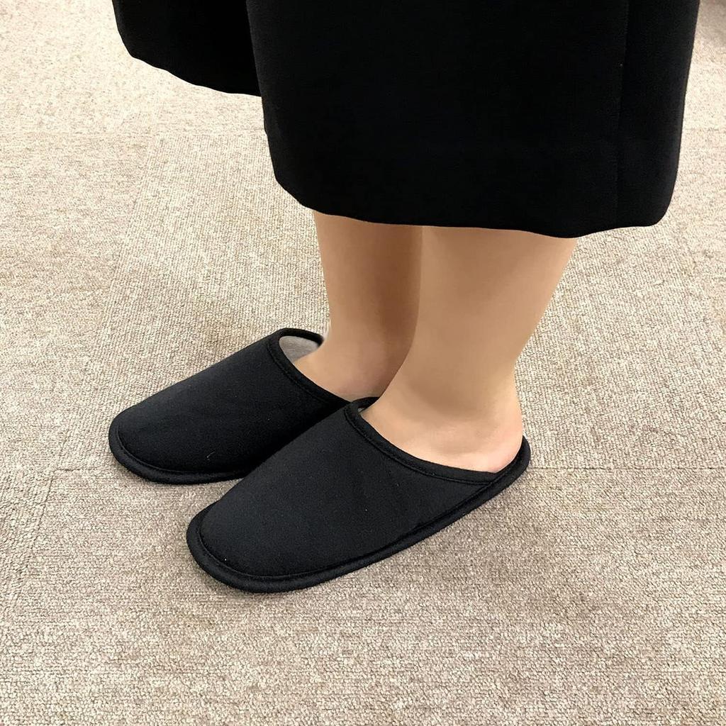 and easy to walk in Stylish 24cm Room Indoor and for Guests [Snoopy] Cute, comfortable, [Nippon Slippers] [Character] Black, (231651) Slippers, Shoes,