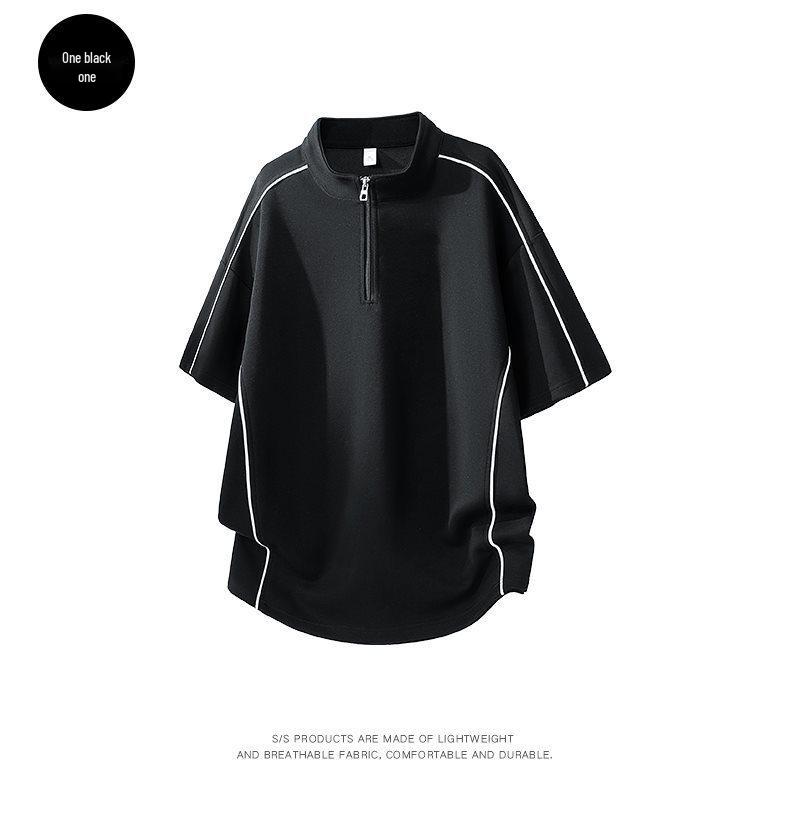 2026 Men's Trendy Half-Zip Casual Short-Sleeve T-Shirt