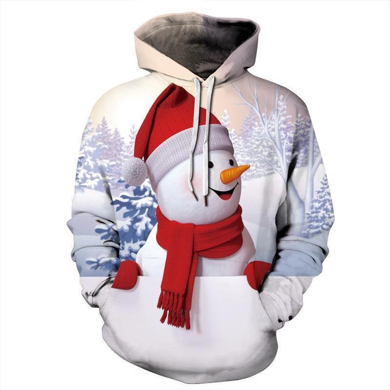 Christmas Halloween Cat Selfie 3D Print Hoodie Couples Casual Loose Fit
