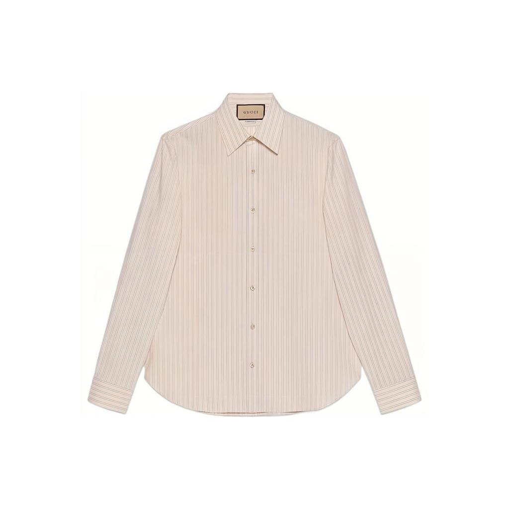 Gucci Washed Striped Long-sleeve Shirt 714693-ZAEC1-9863