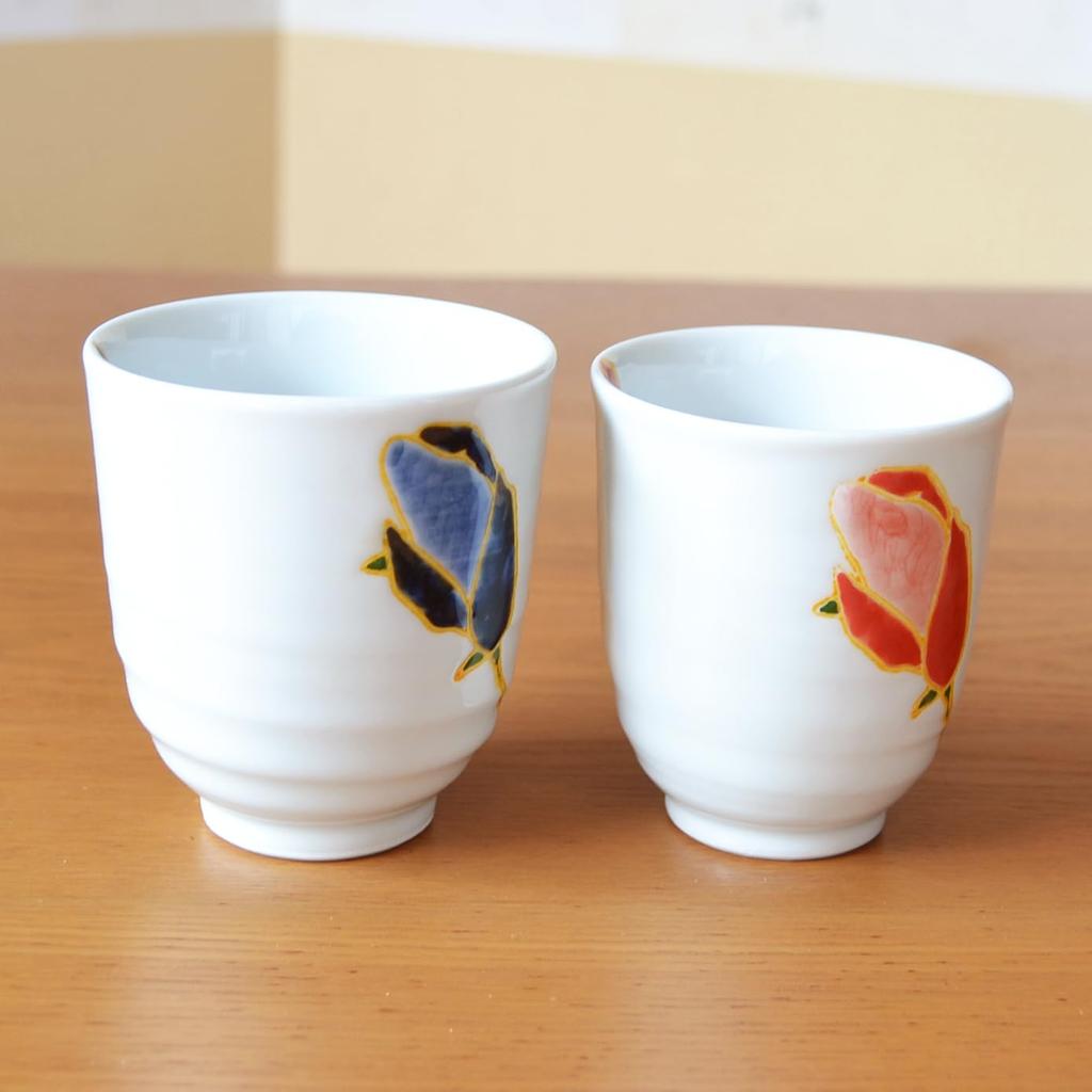 Stylish Arita ware Hanamonogatari perfect for a Presented in a decorative gift Made in couple's teacups, gift. box. Japan.