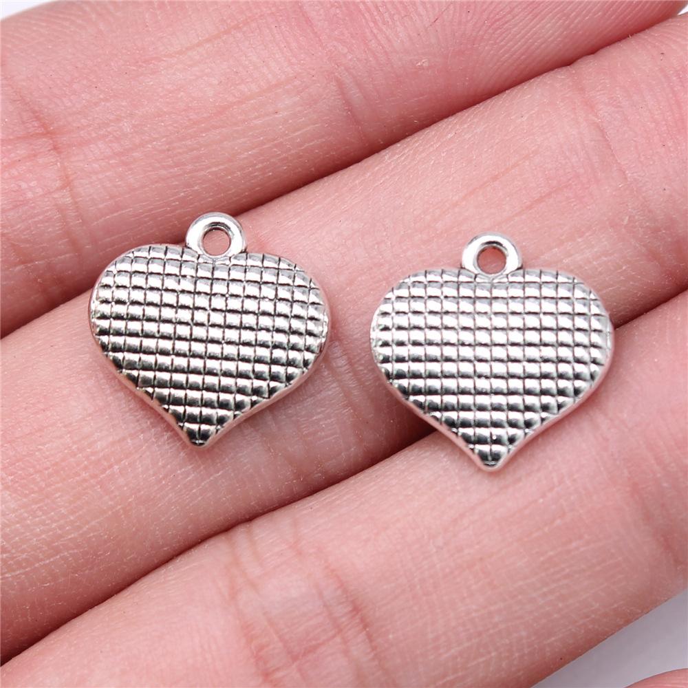 10pcs Heart Charms For Jewelry Making Antique Bronze Silver Color Pendants DIY Crafts Making Findings Handmade Tibetan Jewelry