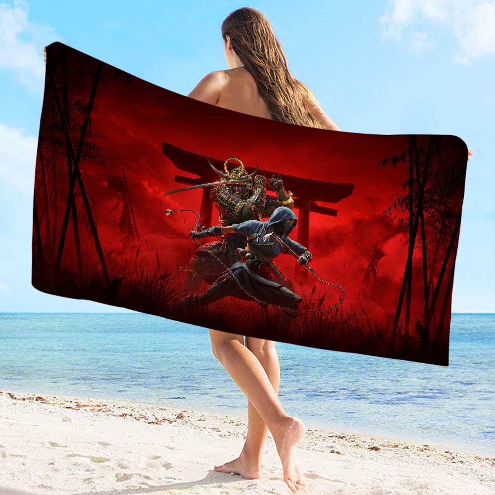A-Assassin C-Creed Spiel Mikrofaser Bedrucktes Strandtuch Bergsteigen Yoga Strand Schwimmen Laufen Saugfähiges Weiches Handtuch
