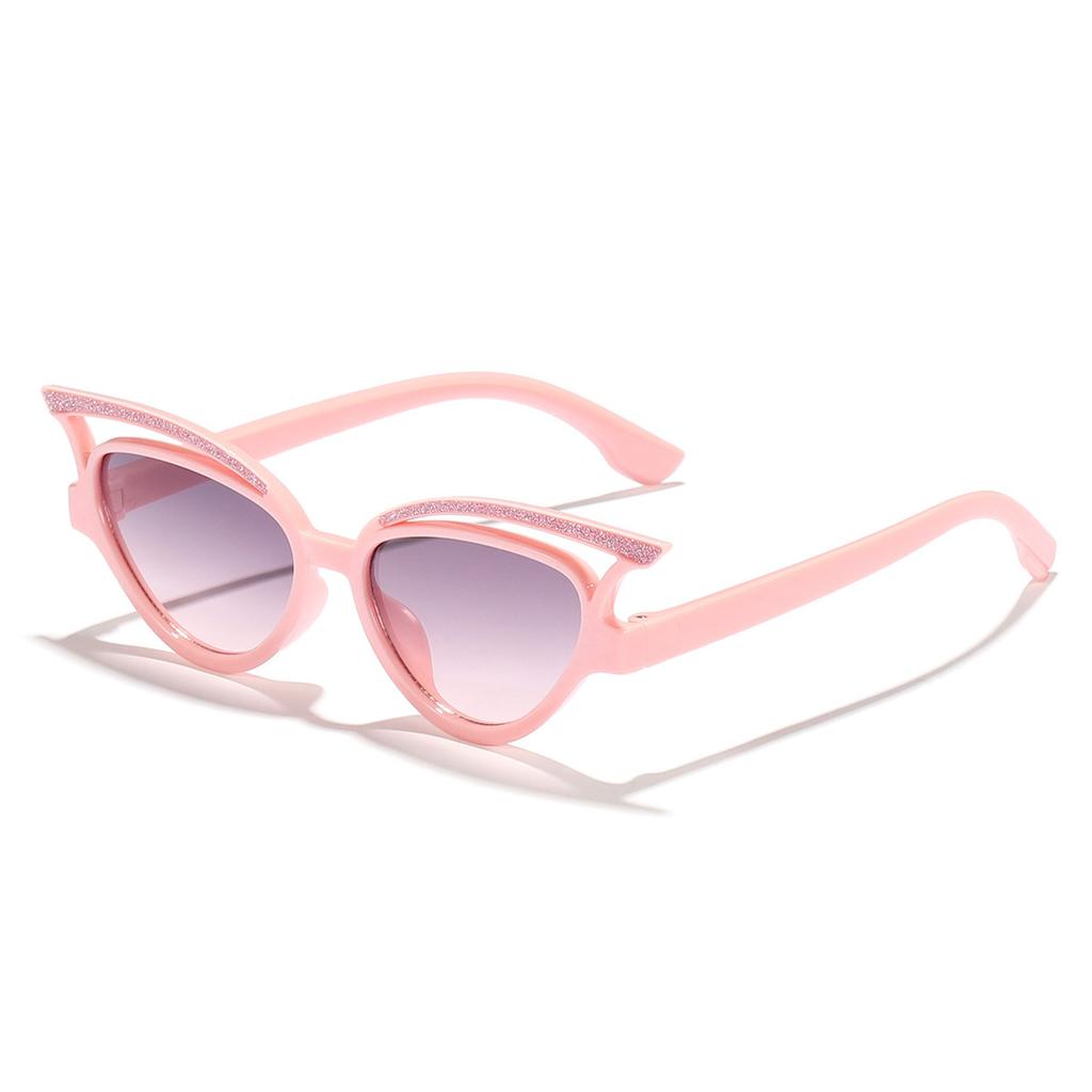 Children'S New Candy Color Hollow Out Shiny Cat Eye Boys And Girls Fashion Street Shooting Must-Have Sunshade Sunglasses