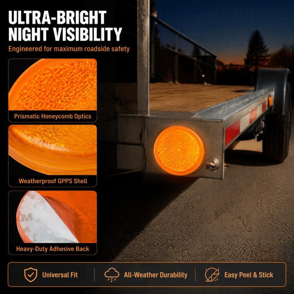 4Pcs Strong Adhesive Adhesive Reflectors Self Adhesive Warning Reflectors  Bikes