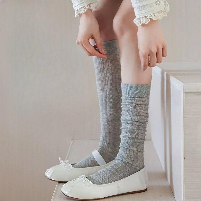 Damen Sommer Dünne Vertikal Ausgehöhlt Einfarbig Wadenstulpen