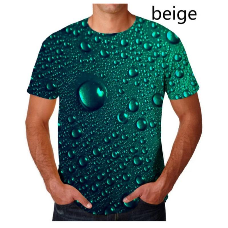Men & Women Unisex 3D Printed Water Droplet T-shirt Short Sleeved T-shirt