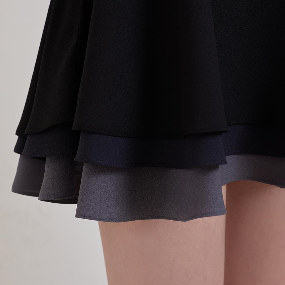 J Jane Tiered Flare Skirt (Black)
