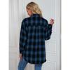 YYFS Women's Fashion Casual Spring Fall Plaid Print Long Sleeve POLO Neck Blouses & Shirts