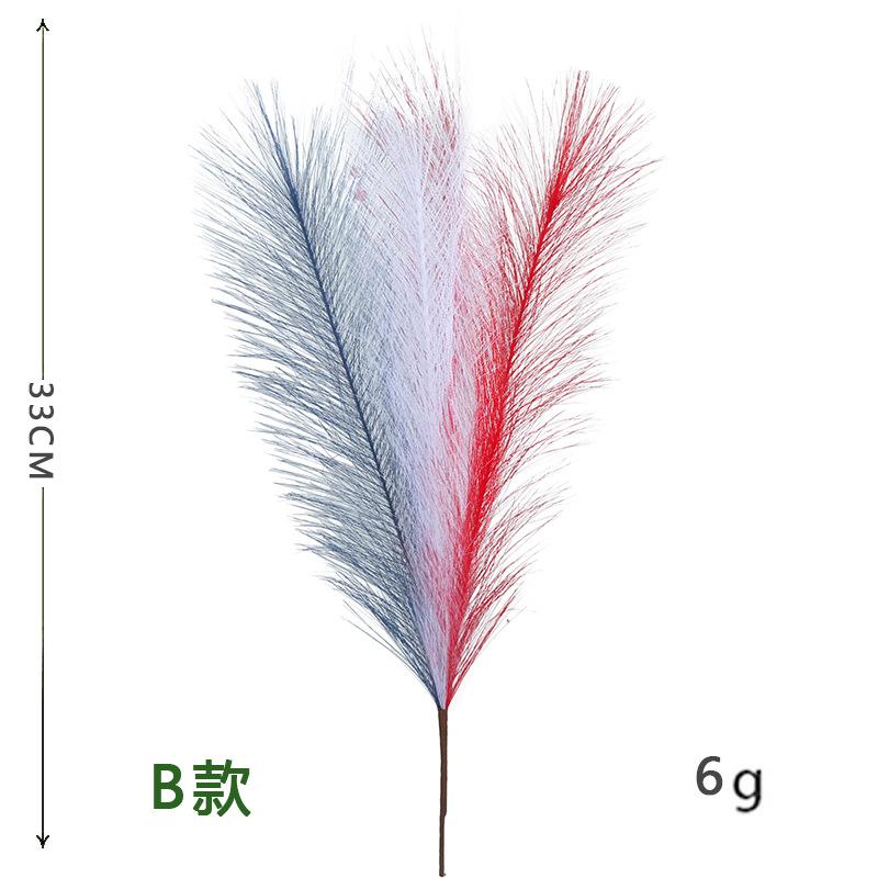 

Independence Day Single Flower Branch Red White Blue Pentagram Cuttings National Day Home Decoration Single