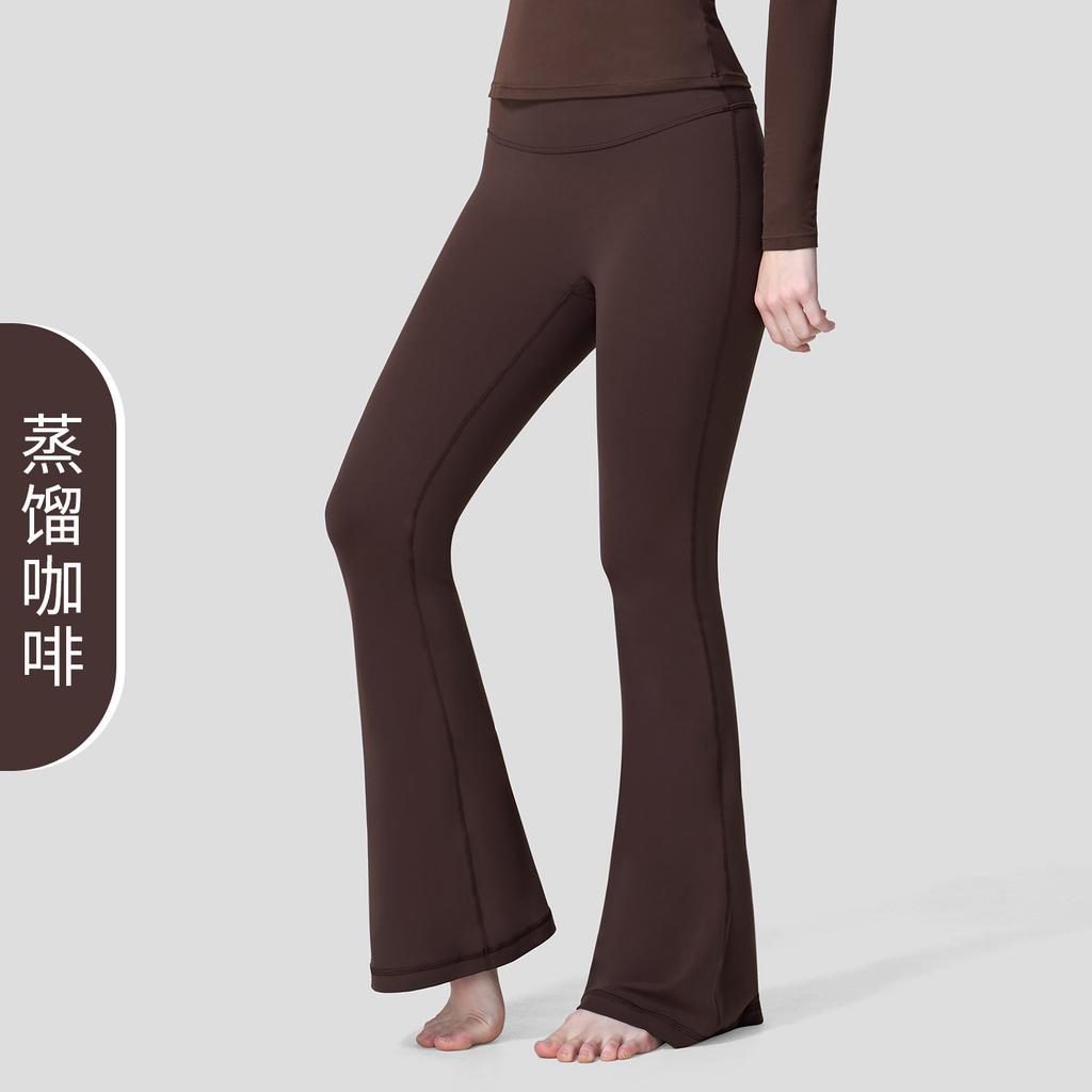 NUF Nude Lycra No Size Micro-pull Yoga Pants High Waist Hip Lift Thin Flared Pants Sports Running Fitness Pants