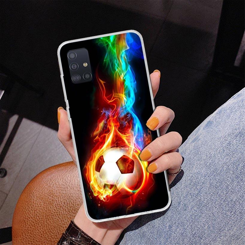 Football Soccer Ball Design Phone Case For Samsung Galaxy A52 A32 A22 A12 A51 A31 A50S A30S A20S A10S Note 20 Ultra 10 Plus S10