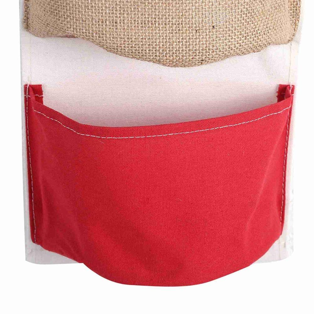 

Cotton Linen Fabric Linen Storage Bag Waterproof Material Wall Pouch Door Hanging червоний