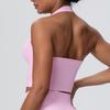 Elegant Backless Halter Yoga Bra – Seamless Breathable Sports and Fitness Vest