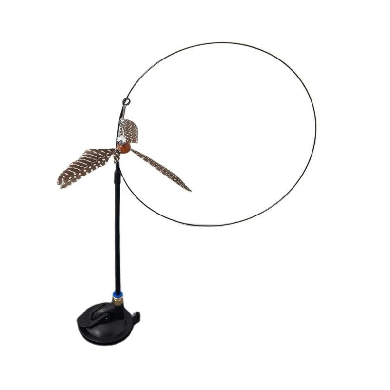 Teaser Toy Boredom FishingPole Wand Kitten Indoor Hunting Toy